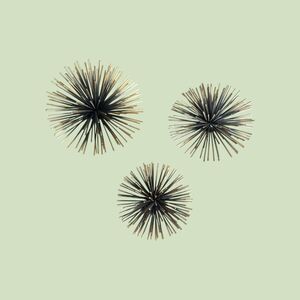 Set of 3 Mid Century Modern Metal Starburst Wall Decor Atomic MCM